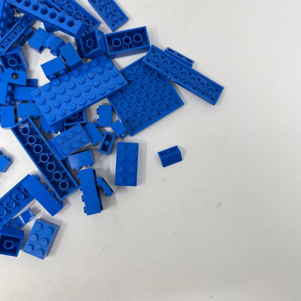 LEGO Bulk Blue Bricks Plates Specialty Pieces Lot 4oz Assorted Parts MOC